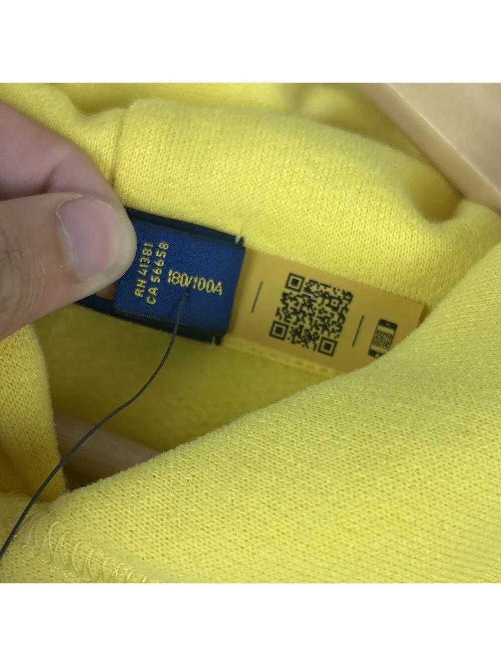 NWT Polo Ralph Lauren Hoodie Men’s L Yellow Fleece Big Pony Pullover Embroidered